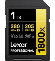 Lexar Professional 1Tb 1800X 280Mb/S 4K V60 Sd Hafıza Kartı (Çok Renkli)