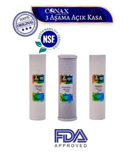 Conax Tüm Açık Kasalar Için Filtre Seti (ORJİNAL YENİ SERİ) 3 Aşamalı Ön Filtre, Anahtar Hediyeli