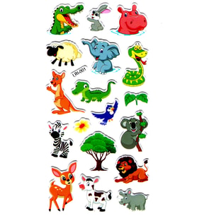 Sticker Kabartmalı Stiker Defter Planlayıcı Etiket (LRI001)-17x9 cm- Neşeli Hayvanlar