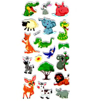 Sticker Kabartmalı Stiker Defter Planlayıcı Etiket (LRI001)-17x9 cm- Neşeli Hayvanlar