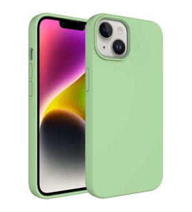 Apple iPhone 14 Plus Uyumlu Kılıf Sıvı Teknolojili Silinebilir Sert Zore Kivi Kapak (Açık Yeşil)