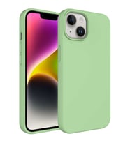 Apple iPhone 14 Plus Uyumlu Kılıf Sıvı Teknolojili Silinebilir Sert Zore Kivi Kapak (Açık Yeşil)