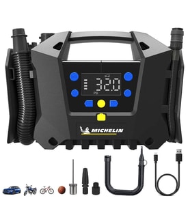 Michelin MC34259 11.1Volt/2.5Ah.120PSI Ayarlanabilir Dijital Basınç Göstergeli Şarjlı Lastik&Yatak Şişirme Pompası (KOT)