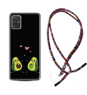 Samsung a71 A72 A73 A7 A9 2018 C7 C9 Kılıf Boyun Asklı Rasta Silikon Aşık Avokadolar 1642
