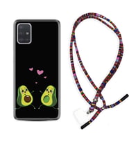 Samsung a71 A72 A73 A7 A9 2018 C7 C9 Kılıf Boyun Asklı Rasta Silikon Aşık Avokadolar 1642