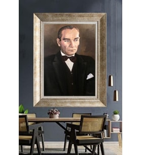 Gümüş Çerçeveli Atatürk Tablo za460