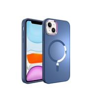 Apple iPhone 13 Uyumlu Kılıf M-safe Wireless Şarj Özellikli Zore Stil Kapak (Açık Mavi)