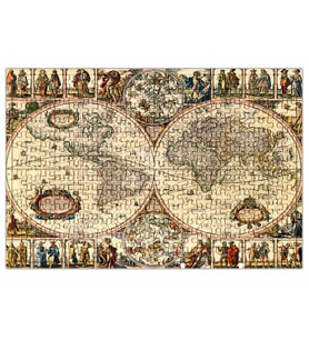 Eski Dünya Haritası 2 Puzzle 240 Parça Yapboz