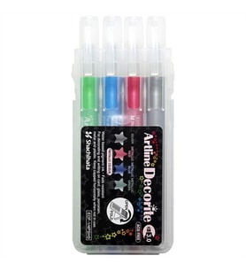 ARTLINE EDFM-3/4PSH3 DECORITE 3.0mm KESİK UÇ MARKER METALİK RENLER 4'LÜ