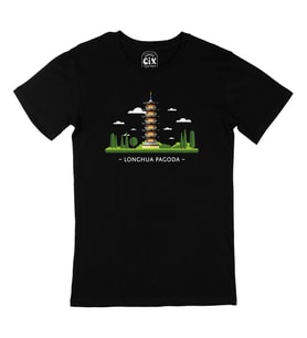 Longhua Tapınağı Siyah Tişört