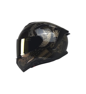 KUZEYMOTOR MTS X340 COLDY GOLD FULLFACE KASKP.SİYAH-GOLD (GOLD CAMLI)