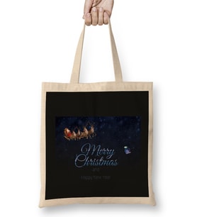 Santa Claus Merry Christmas Gift Bez Çanta Uzun Saplı