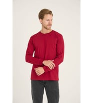 Erkek O Yaka Uzun Kol T-Shirt Konforlu Tasarım (Bordo)