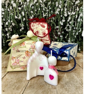 Mumelia Candles Sevgiyle Sarmalanmış - Doğal Soya Çantalı Hediyelik Mu - 15 Adet