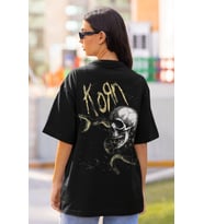 Korn Rock Metal Sırt Baskılı Unisex Oversize Müzik Grubu Tişört