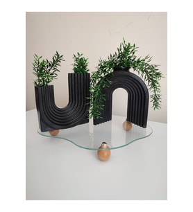 2 Li Dekoratif U Vazo Büyük Boy (20 CM) Biblo - Obje