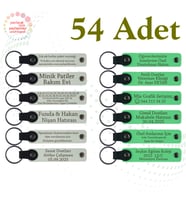 Beyaz & Fıstık Yeşili, Sosyal Bilgiler Öğretmeninden Anı, 54’lü Set, İsim ve Mesajlı Anahtarlık