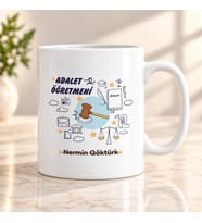 Adalet Öğretmenine İsme Özel Kupa Bardak