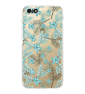 PrintiFy Huawei Y5 2018 Uyumlu Kamera Korumalı Floral Su Yeşili Tasarımlı Şeffaf Silikon Kılıf
