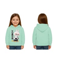 Unisex Baskılı Çocuk Swaetshirt Labubu Baskılı Kapüşonlu 3 İplik Şardonlu (Mint Yeşili)