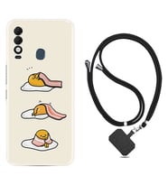Tecno Spark 8T Kılıf Resimli Boyun Askılı İpli Desenli Silikon Sweety Egg 1322