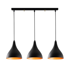 RİOLİGHT RETRO SİYAH ÜÇLÜ SIRALI MASA ÜSTÜ AVİZE UZUNLUK: 60CM