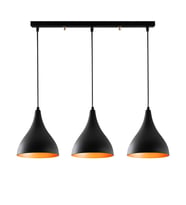 RİOLİGHT RETRO SİYAH ÜÇLÜ SIRALI MASA ÜSTÜ AVİZE UZUNLUK: 60CM