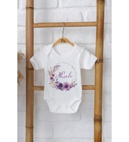 Pia Baby Premium %100 Pamuk İsme Özel Organik Baskılı Çıtçıtlı Bebek Body Zıbın Modelleri 5069-16 (Ekru)