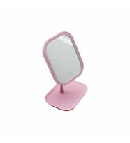 LEDLİ USB ŞARJLI MAKYAJ AYNASI 18.5X14.7CM 360 DERECE RENKLİ PLSATİK TAKILIK SEPETLİ=13.5X18CM AYAK=17.5CM (4767)