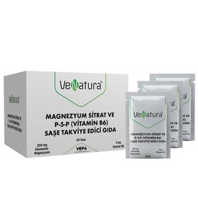 VeNatura Magnezyum Sitrat P-5-P Vitamin B6 60 Saşe