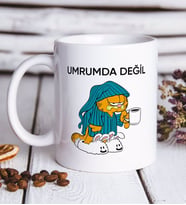BK Gift Umrumda Değil Tasarımlı Beyaz Kupa Bardak-1