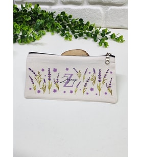 Kişiye Özel İsme Özel Bez Kalemlik Lavanta Konseptli Mini Organizer