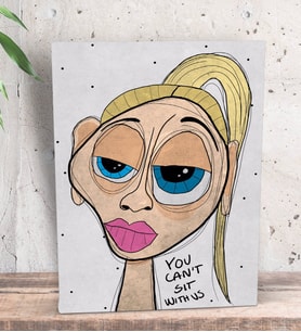 BK Gift The Lazy People Collection Mean Girl Tasarımlı Dekoratif Mini Kanvas Tablo 15x20cm-1