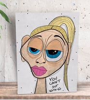 BK Gift The Lazy People Collection Mean Girl Tasarımlı Dekoratif Mini Kanvas Tablo 15x20cm-1
