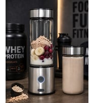Çift Hazneli Cam Blender USB Şarjlı Smoothie ve Buz Kırıcı Blender
