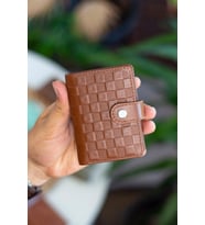 Garbalia Pekin Hakiki Deri Bol Kartlıklı Dıştan Patlı Unisex Kartlık Cüzdan Taba