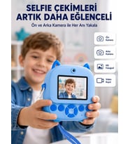 Selfie Özellikli Çocuk Fotoğraf Makinesi Mürekkepsiz Termal Baskı Teknolojisi