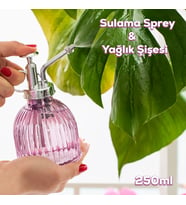 Perotti 15731 Mor Vintage Cam Çiçek Sulama Şişesi 250 mL Sprey Şişe