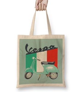 Logo Vespa Bez Çanta Uzun Saplı