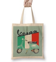 Logo Vespa Bez Çanta Uzun Saplı