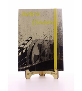 Lastikli Çizgisiz Sert Kapak Retro Cinema Defter