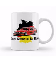Bmw Drive german or go home Stanced out E36 Red Kupa Bardak Porselen