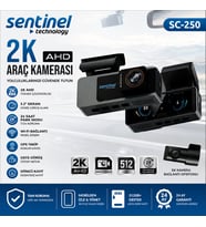 Sentinel SC-250 2K AHD Araç Kamerası Wi-Fi GPS 3.2" Ekran Gece Görüşü 24H Park