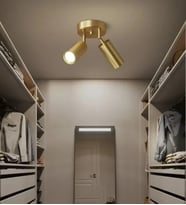 Thalassa Spotlu Plafonyer İkili Avize RA-AVZ- 9803-21-76 (Eskitme Altın)