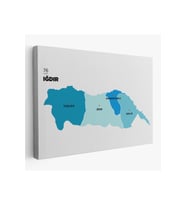 Iğdır  İli ve İlçeler Haritası  Dekoratif Kanvas Tablo 1359