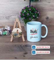Diyaliz Hemşiresi Kupa Bardak Beyaz ve Fotoğraflı Ahşap Anahtarlık Hediye Tıp Bayramı Hediyesi Hemşireler Günü Hediyesi (Model 1)