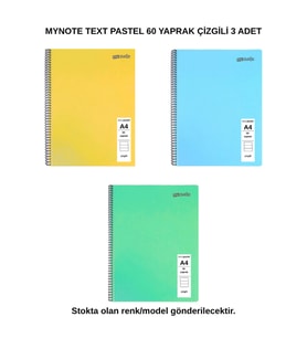 TEXT PASTEL DEFTER A4 60 YAPRAK ÇİZGİLİ 3 ADET