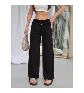 Kadın Endy Aksesuar Detaylı Palazzo Pantolon