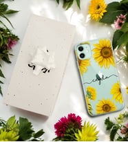 Ayçiçeği Tasarımlı Kişiye Özel Şeffaf Telefon Kılıfı (Tüm Telefon Modelleri Mevcuttur.) - Hediye Kutulu