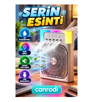 Su Püskürtmeli RGB Işıklı Mini Masaüstü Fan – USB Bağlantılı Sessiz Serinletici